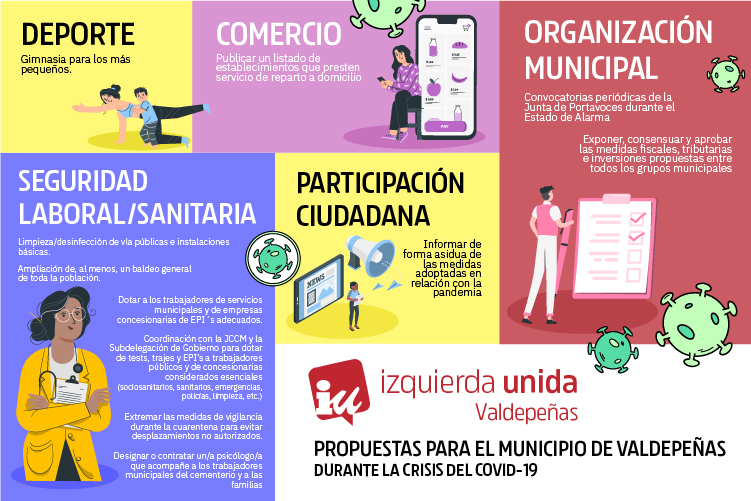 Propuestas de Izquierda Unida para el municipio de Valdepeñas durante la crisis del Covid19